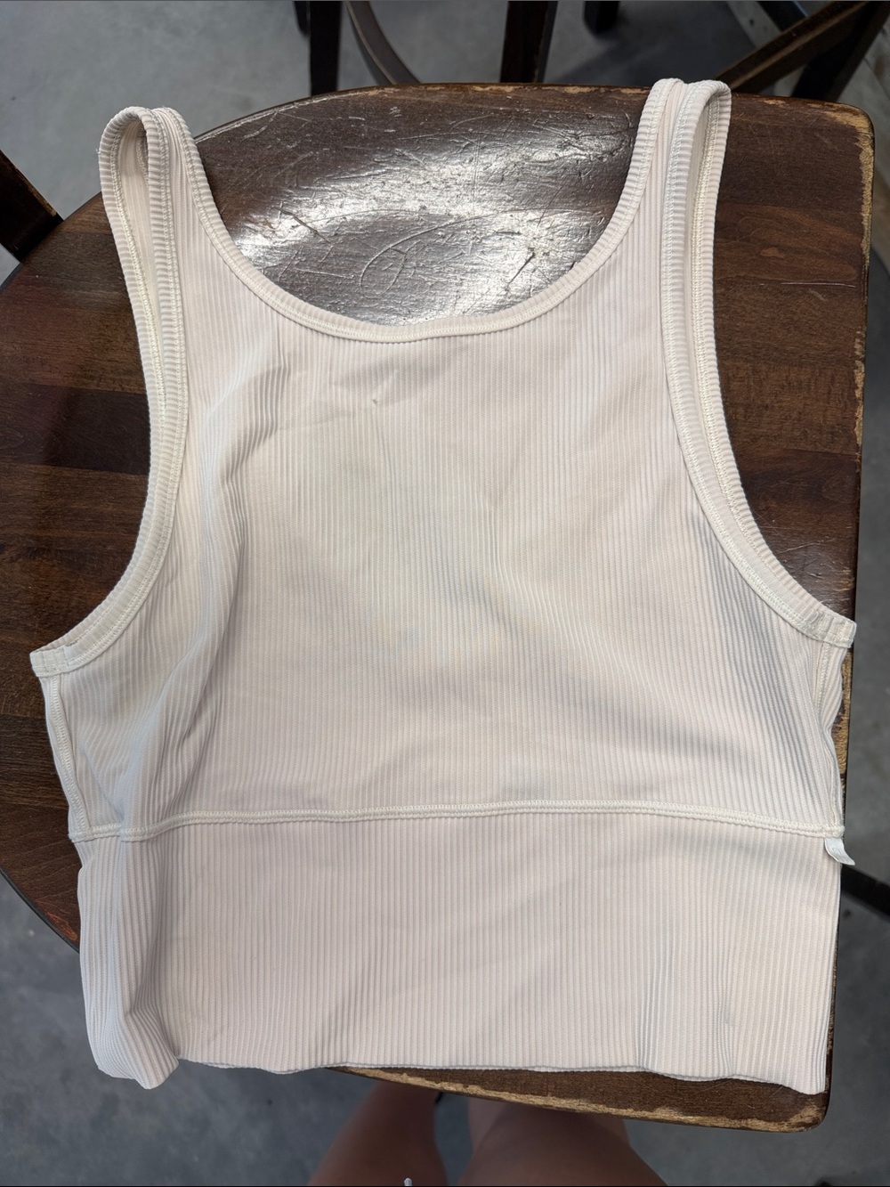 lululemon athletica Ribbed Crop Tank Top - Cream